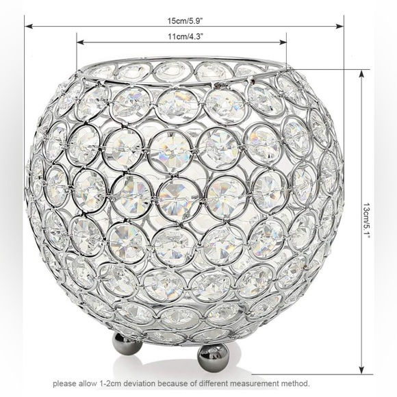 VINCIGANT Silver Crystal Candle Holder - Picture 7 of 7